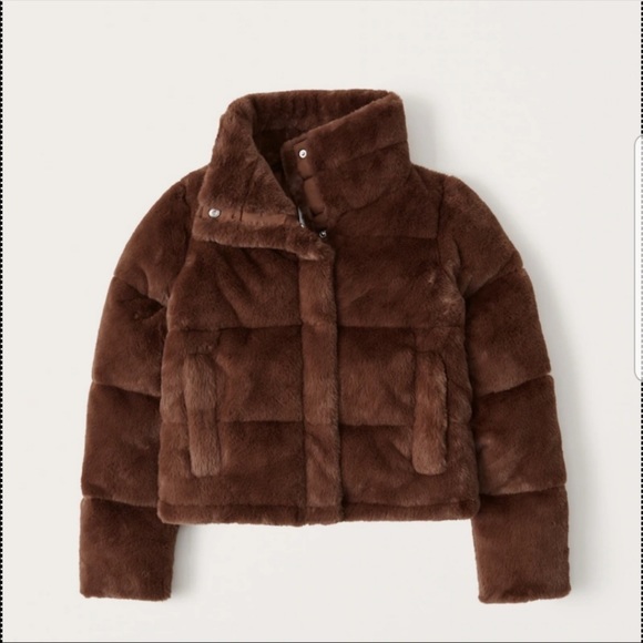 Abercrombie \u0026 Fitch Jackets \u0026 Coats | Abercrombie Faux Fur Mini Puffer | Color: Brown | Size: XL | Sabrina_Aziz's Closet